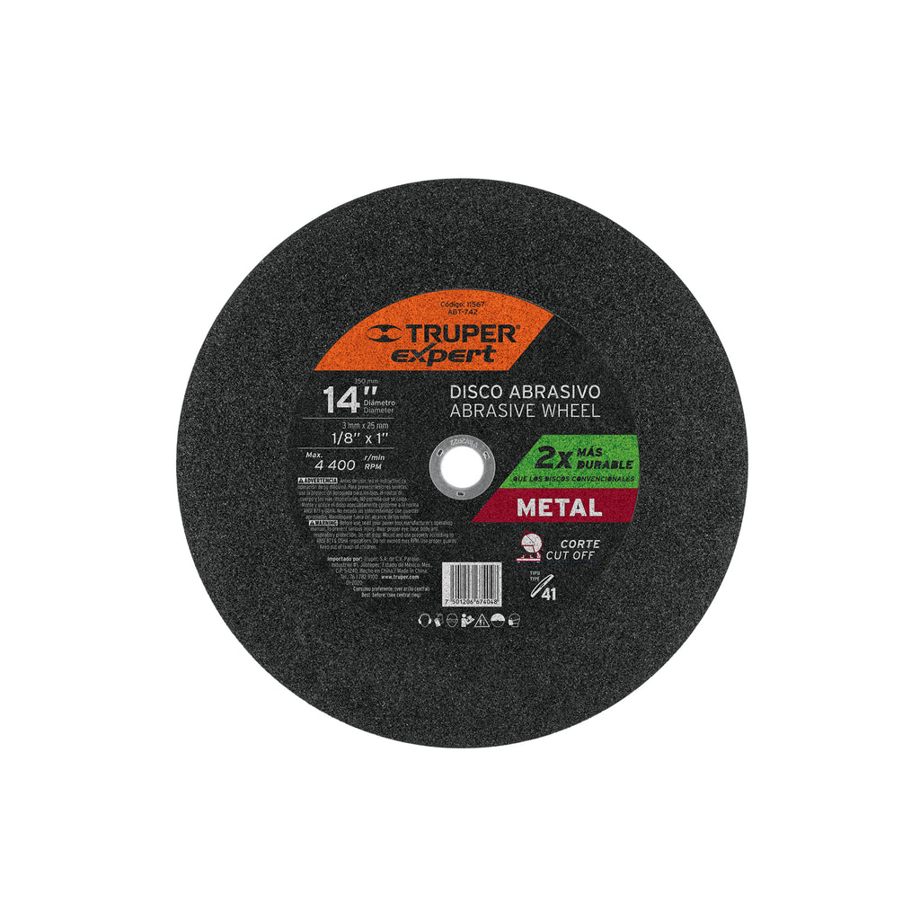 disco-14-x-7-64-x-1-pulgada-corte-metal-1-pieza-truper-11567