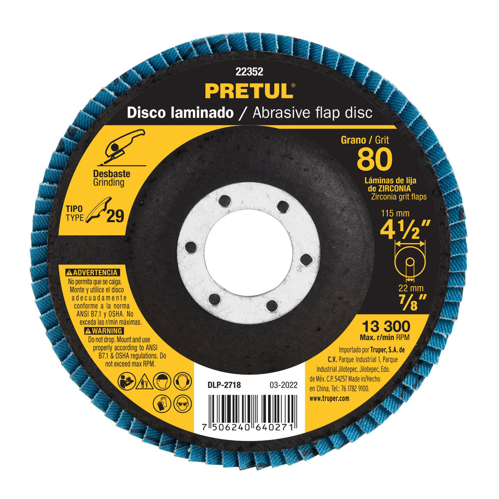 disco-laminado-4-1-2-pulgada-grano-80-1-pieza-truper-pretul-22352