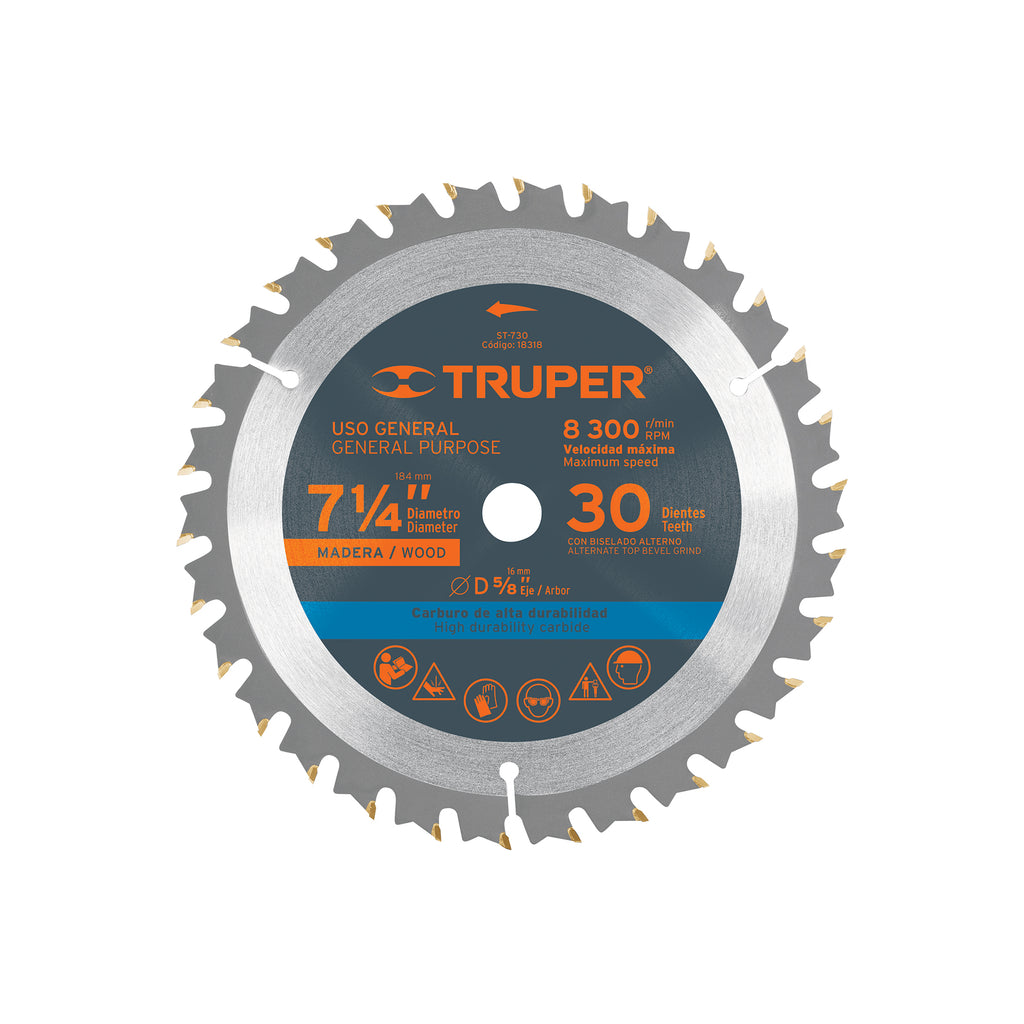 disco-sierra-circular-madera-7-1-4-30-diente-centro-5-8-1-pieza-truper-18318