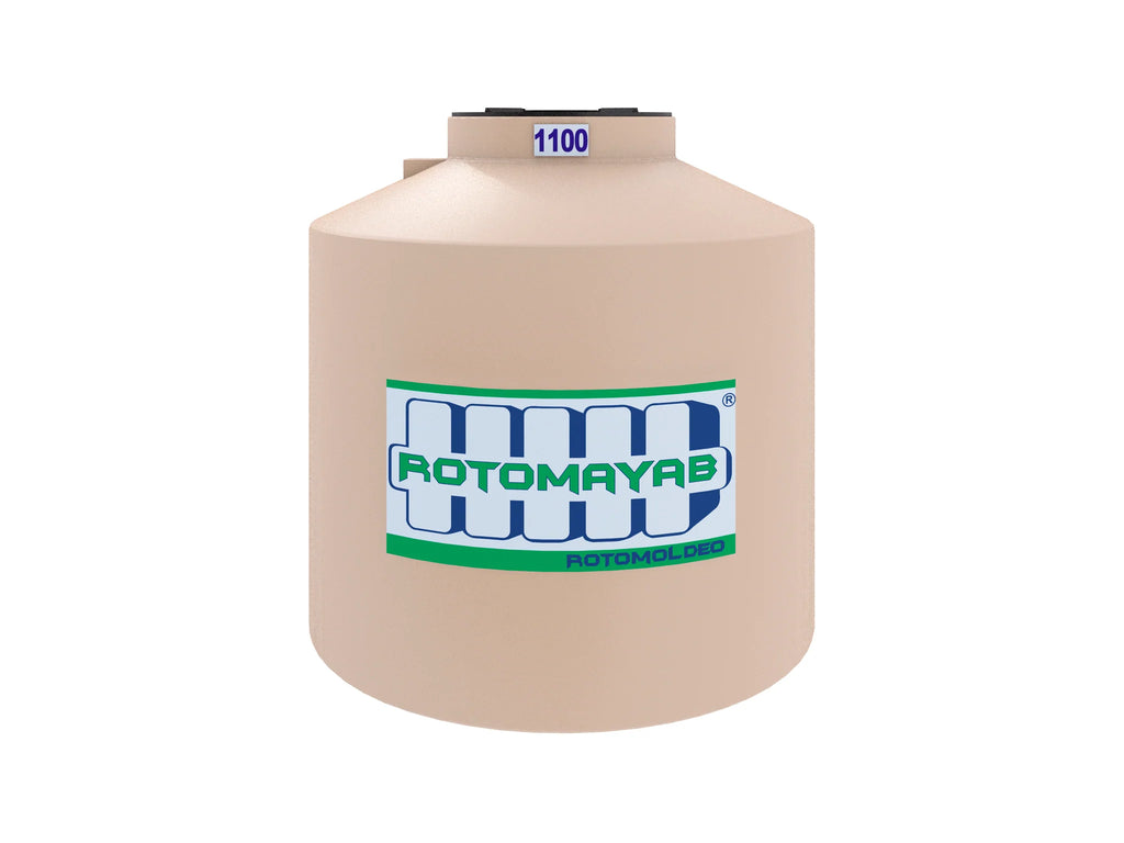 TINACO REFORZADO 1100 LITRO TRICAPA BEIGE 1 PIEZA ROTOMAYAB EQUIPADO