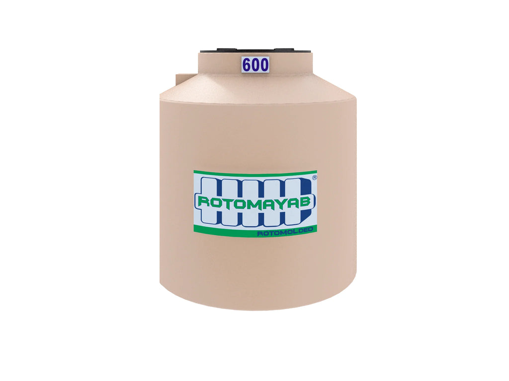 TINACO REFORZADO 600 LITRO TRICAPA BEIGE 1 PIEZA ROTOMAYAB EQUIPADO
