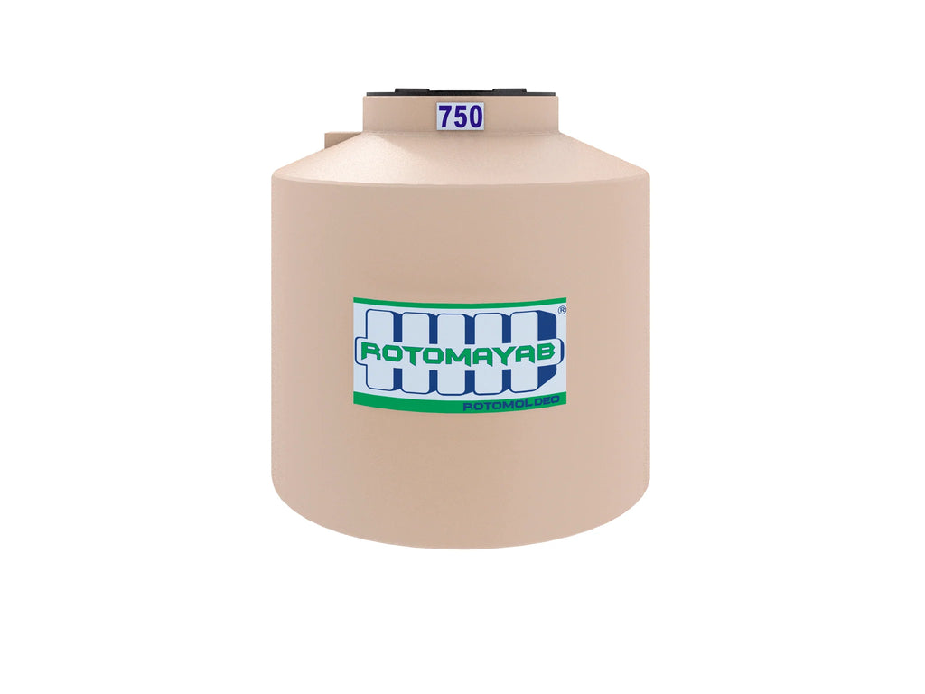 TINACO REFORZADO 750 LITRO TRICAPA BEIGE 1 PIEZA ROTOMAYAB EQUIPADO