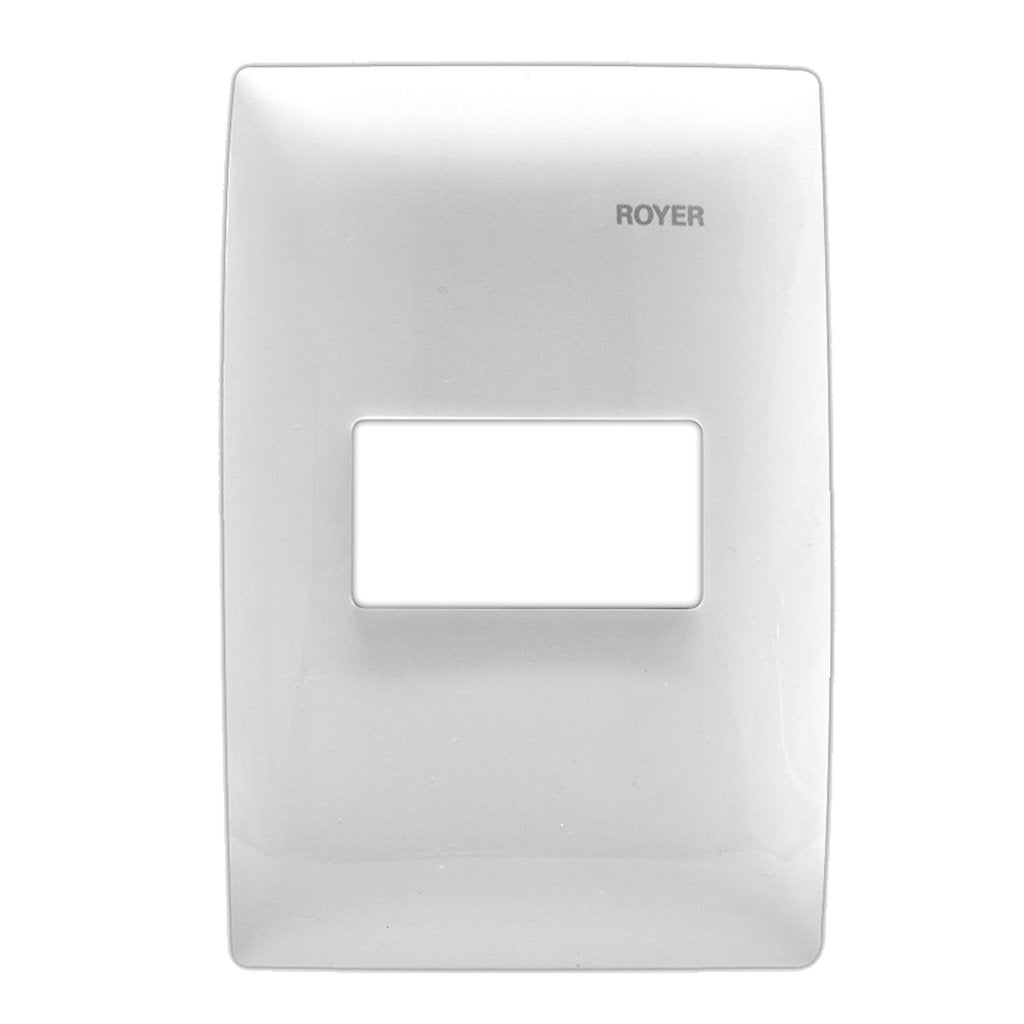 Placa de 1 módulo horizontal color blanco línea residencial Royer 100 Eaton freeshipping - Casco de Oro Ferreterías