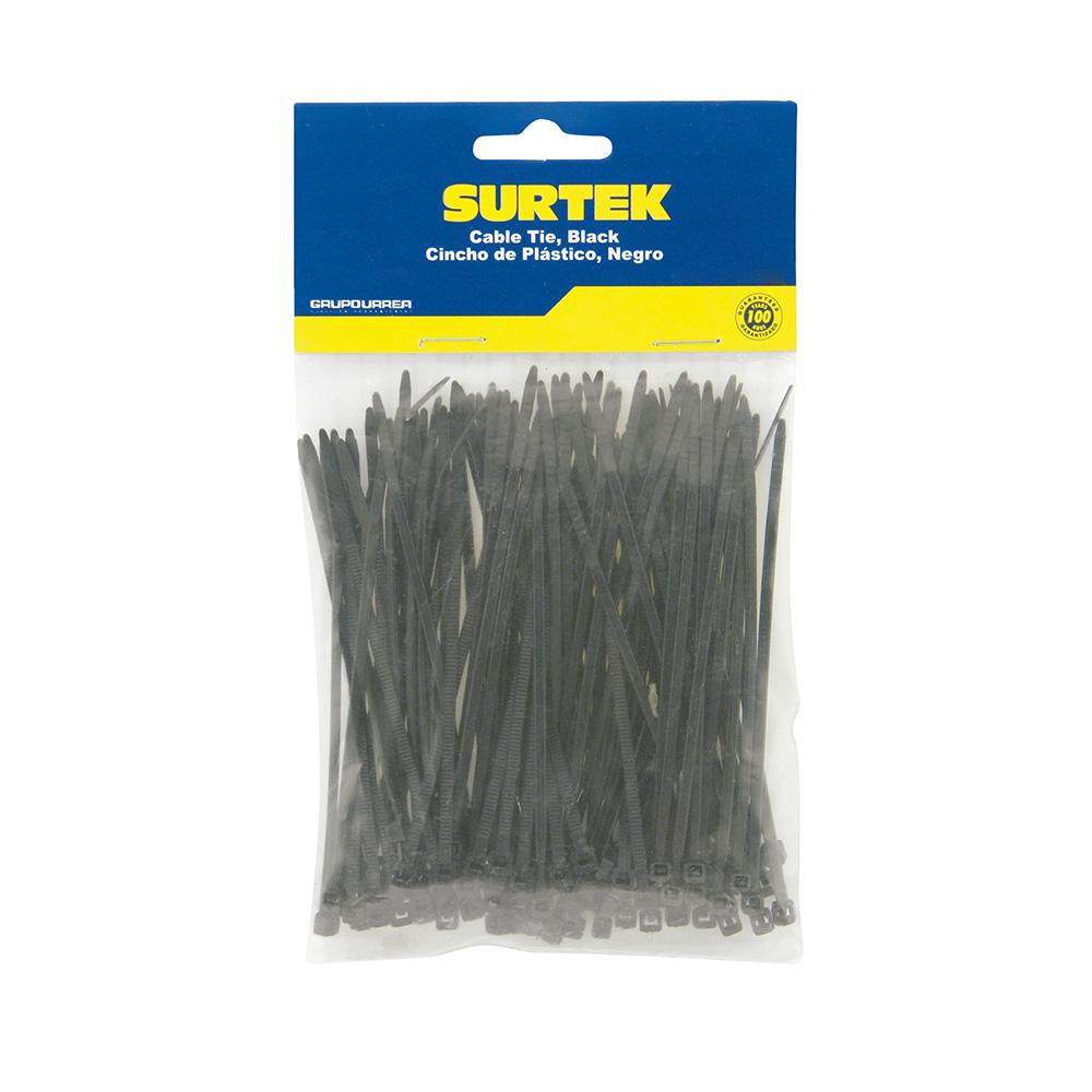 Cincho plástico 150 x 3.6mm 50 piezas negro Surtek freeshipping - Casco de Oro Ferreterías