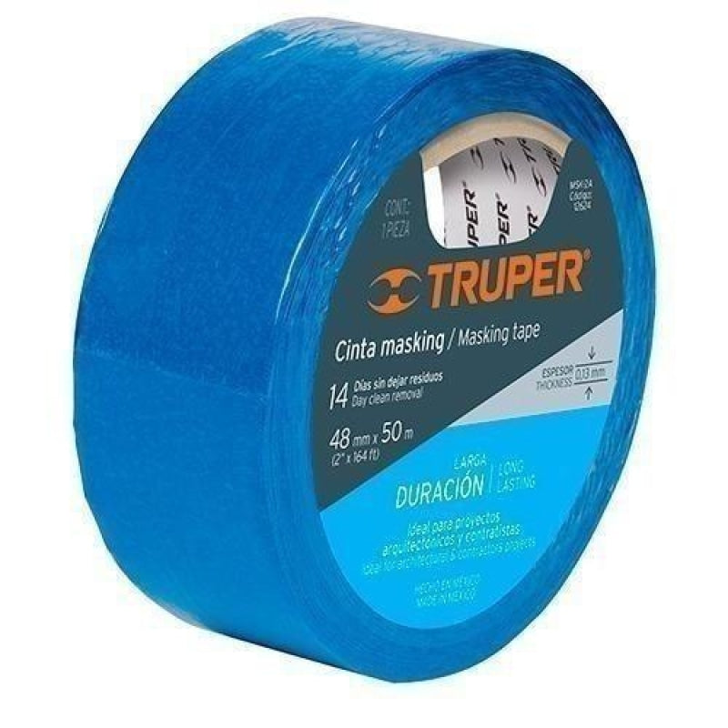 Cinta masking tape azul Truper '12620 freeshipping - Casco de Oro Ferreterías