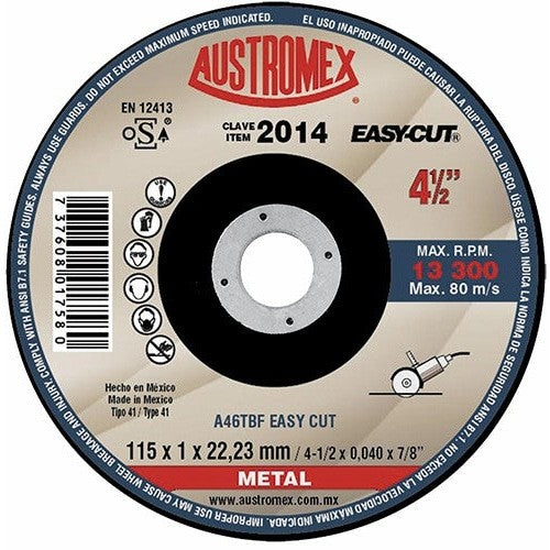 Disco 2014 corte de metal 4.5”sp easy cut Austromex freeshipping - Casco de Oro Ferreterías