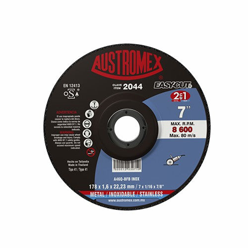 Disco 2044 corte de metal metal/inoxidable 7” Austromex freeshipping - Casco de Oro Ferreterías