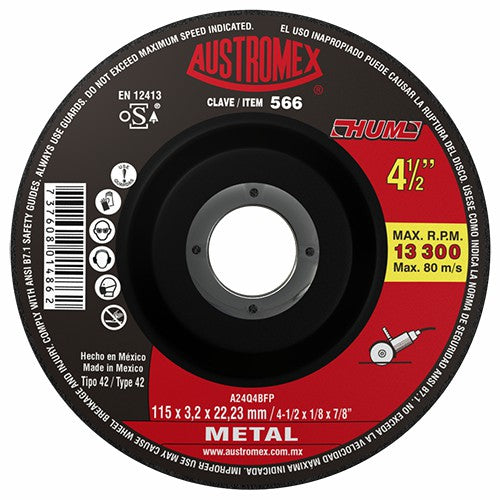 Disco 566 corte de metal metal 4.5x7/8” Austromex freeshipping - Casco de Oro Ferreterías
