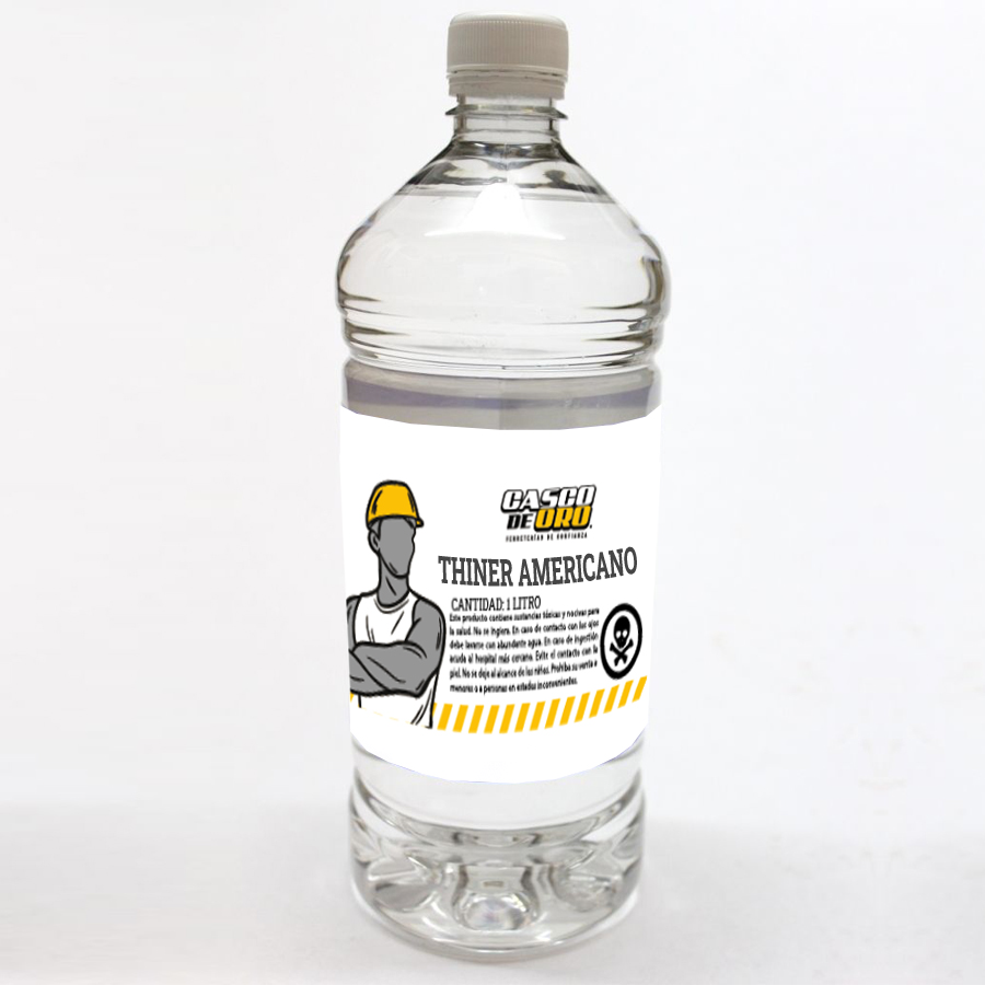 Thinner / Disolvente Americano botella de 1 lt. freeshipping - Casco de Oro Ferreterías