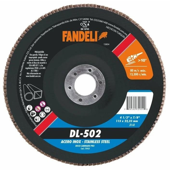 Disco laminado de 4 1/2" grano 60 Fandeli DL502 freeshipping - Casco de Oro Ferreterías