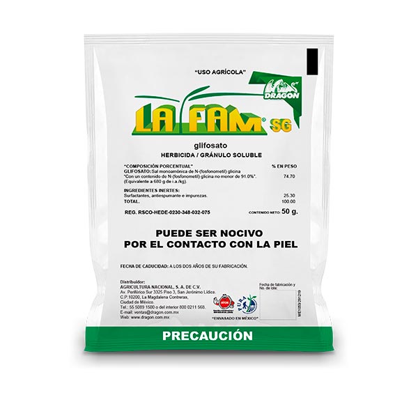 Herbicida Glifosato en polvo LA FAM SG
